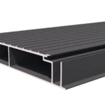 Black hollow-core ribbed decking board