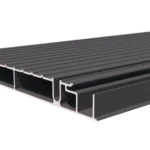 Black ribbed decking board with screw channel