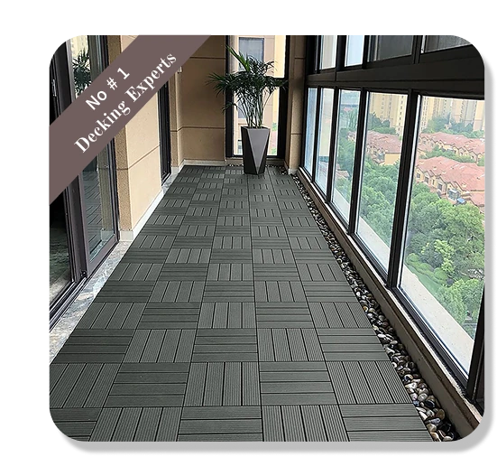 Checkerboard-pattern deck tiles with groove variation