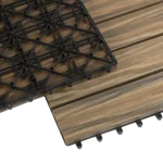 Close-up of decking tile plastic interlocking base