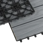 Detail of deck tile interlocking plastic base