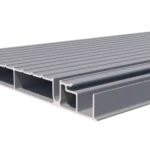 Grey ribbed decking board with screw channel