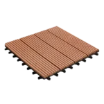 Interlocking WPC decking tile top view.