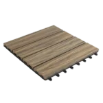 Interlocking wood-look composite decking tile