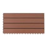 Top view of a brown composite decking tile