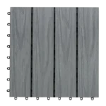 Top view of a grey interlocking deck tile