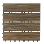 Top view of a square wood-textured deck tile