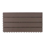 Top view of brown interlocking WPC decking tile
