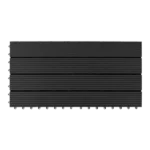 Top view of charcoal interlocking deck tile