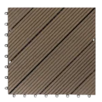 Top view of diagonal slat decking tile