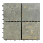 Top view of four-panel slate decking tile.