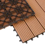 Underside of interlocking decking floor tile